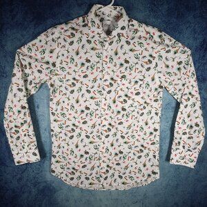Oscar of Sweden Animal Zoo Print Long Sleeve Shirt Men's 39/15.5 Regular Fit